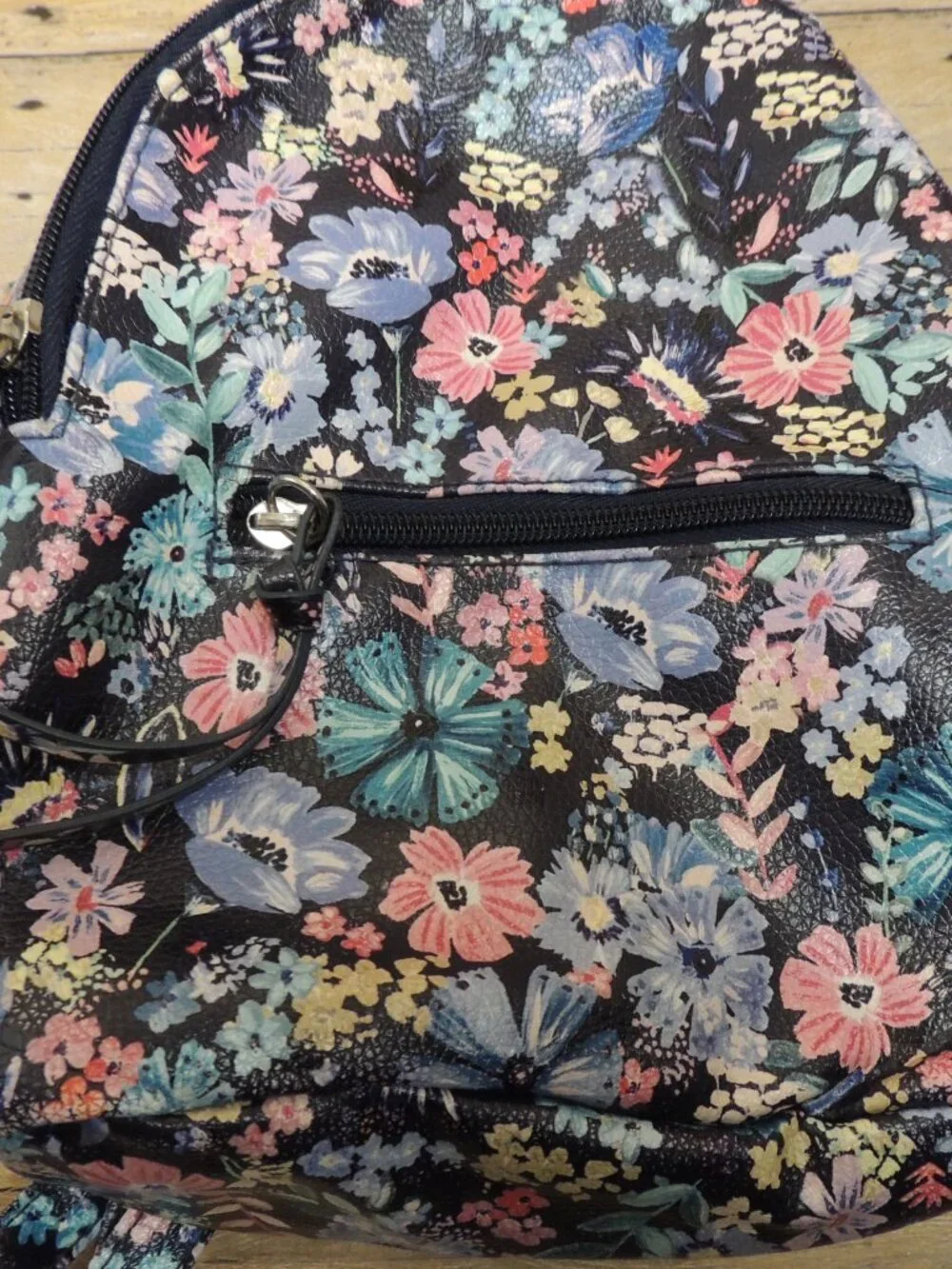 Floral Faux Leather Mini Backpack Unbranded NWOT Read